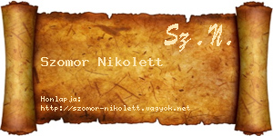 Szomor Nikolett névjegykártya